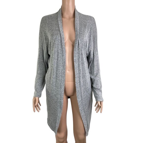 Lilyful Sweater Womens Large Open Front Long Cardigan Gray Stretch - Picture 11 of 11